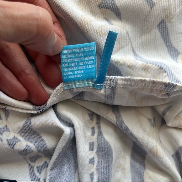 NWT J. McLaughlin Maria Halter Dress Navy Zebra Chains Size Large - Picture 8 of 9